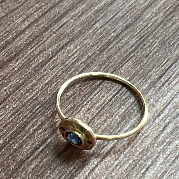 14 carat yellow gold multi colored multi stone ring